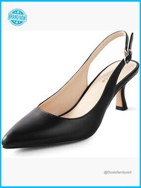 Slingback Kitten Heels Pointed Toe Pumps Elegant Chic Dress Shoes for Wedding